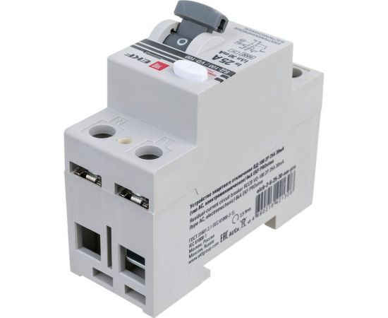 Устройство защитного отключения EKF ВД-100, 2P, 25А, 30мА, тип АС, электромеханическое, 6кА, PROxima elcb-2-6-25-30-em-pro – изображение 5
