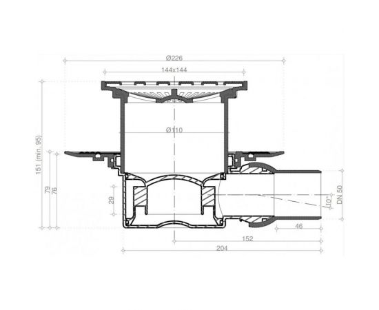 Точечный трап Pestan Confluo Standard 15х15 Square 1 13000005 – изображение 3