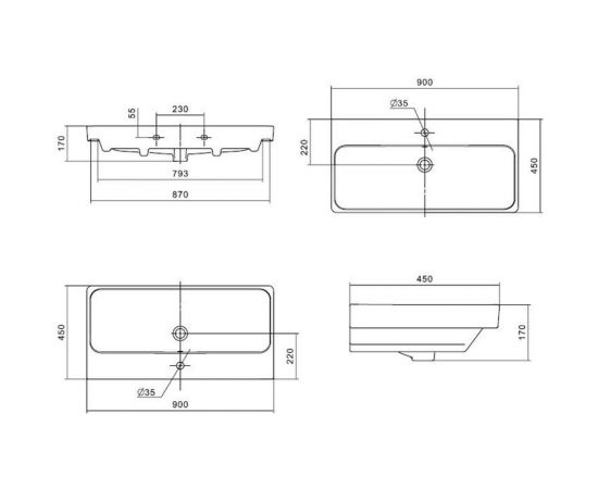 Умывальник AQUATON Адриана 90 1WH501629 00065182 – изображение 4