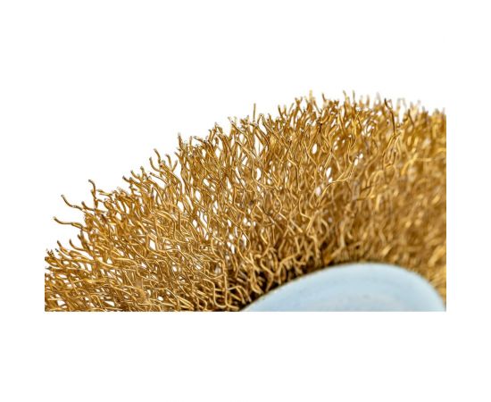 Щетка-крацовка плоская со шпилькой (100 мм; латунированная проволока 0.3 мм) Pobedit 2122100 – изображение 2