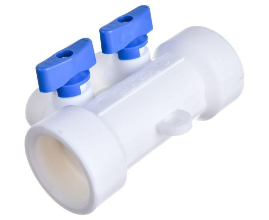 Коллектор PP-R со встроенными кранами и воздухоотводчиком Berke Plastik 40мм х 20мм на 2 выхода, синий, 3272-mnb-400220 – изображение 5