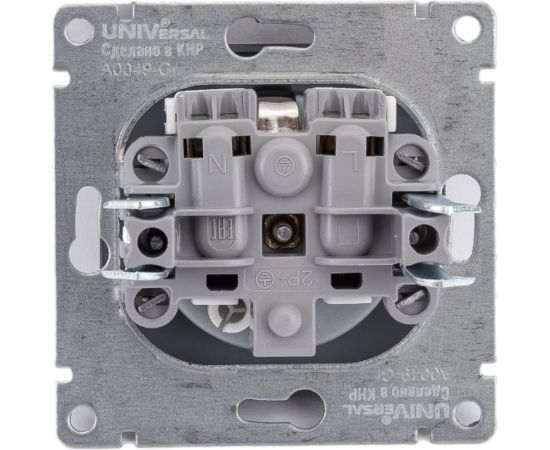 Одноместная розетка UNIVersal серия афина с/з, з/ш, с/у, 16а, 220в, графит еврослот A0049-Gr – изображение 2