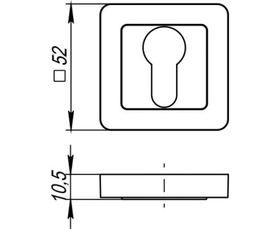 Накладка под цилиндр PUNTO ET QR SN/CP-3 матовый никель/хром 34763 – изображение 2