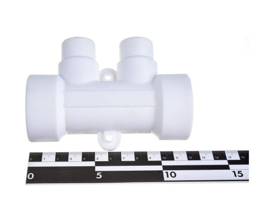 Коллектор PP-R со встроенными кранами и воздухоотводчиком Berke Plastik 40мм х 20мм на 2 выхода, синий, 3272-mnb-400220 – изображение 2