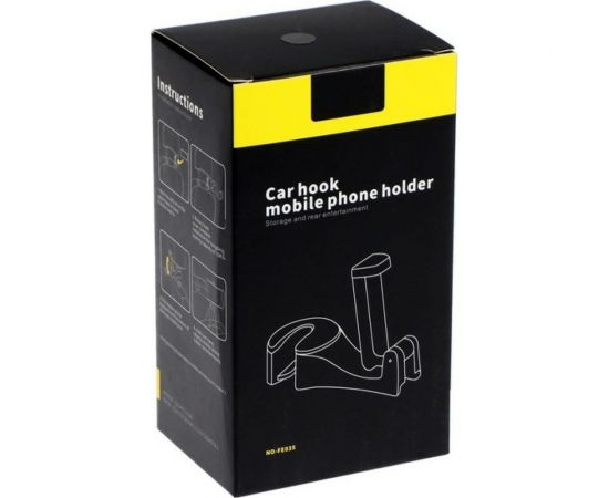 Вешалка-крючок на подголовник СИМАЛЕНД с держателем телефона, черный 7038868 – изображение 3