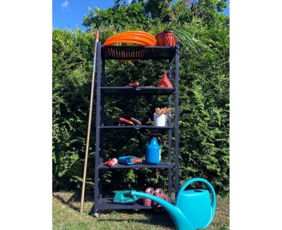 Металлический стеллаж ГЕЛЕОС Атлант-5, 5 полок, складной, размер 730x400x1590 мм, черный АСТ-51 – изображение 5