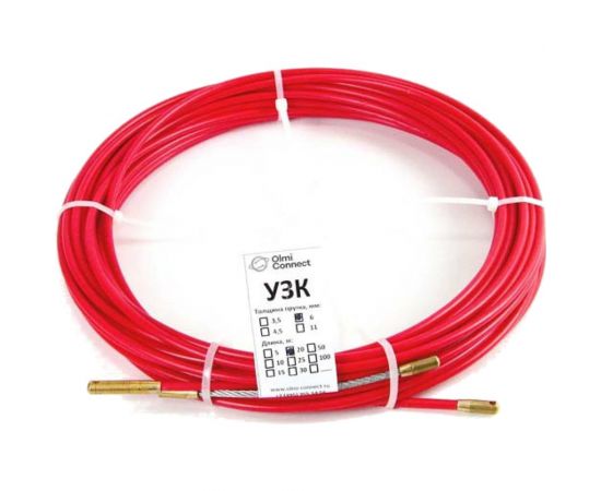 Протяжка для кабеля мини OlmiOn УЗК d=6 мм L=25 м в бухте, красный СП-Б-6/25 