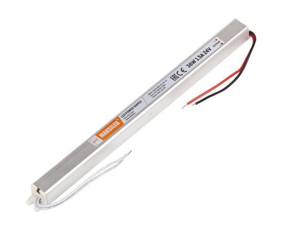 Блок питания MAKSILED 24В, 36Вт, IP20, 1.5A, 283x18x18мм, металл MLPS-NW-36-24-UT 