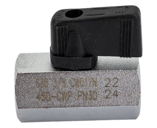 Шаровой кран RUB серия NAPOLI (S.35), 3/8 DN8 PN30, ВР-ВР, флажок S35CF0 