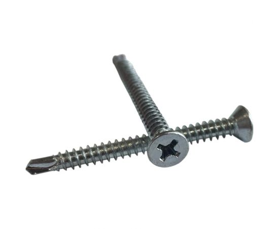 Саморез ZAMETAL 4,8x50 со сверлом и потайной головкой, DIN 7504Р, оц., уп. 200 шт. ZA082389 