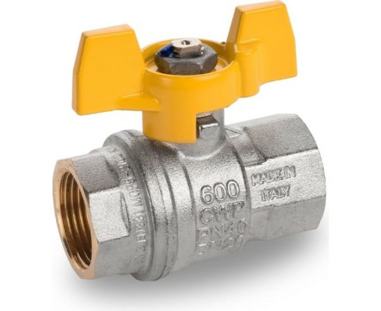 Шаровой кран для газа RUB ROMA 1/2 DN15 PN40, ВР-ВР, (S.84), бабочка S84D06 