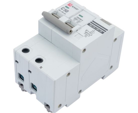 Дифференциальный автомат EKF АД-2 S 50А/100мА 6кА PROxima DA2-6-50-100S-pro 