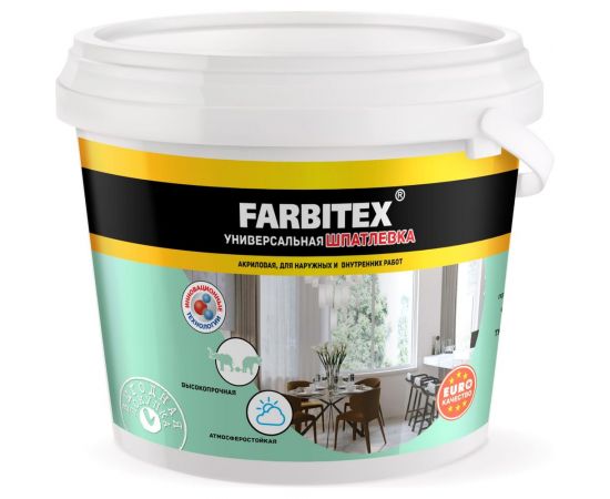 Акриловая шпатлевка Farbitex (для наружных и внутренних работ; 3.5 кг) 4300001567 