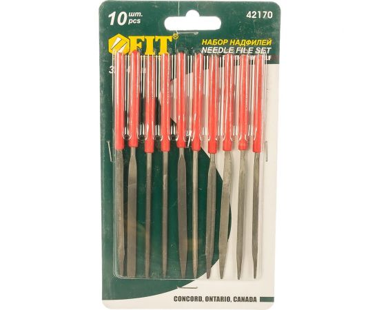 Узкие надфили 3х140мм, 10 шт FIT DIY 42170 – изображение 2