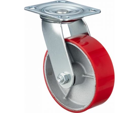 Колесо поворотное (125 мм; игольчатый подшипник; грузоподъемность 250 кг; чугун; полиуретан) СТЕЛЛА-ТЕХНИК N29125CPU – изображение 4