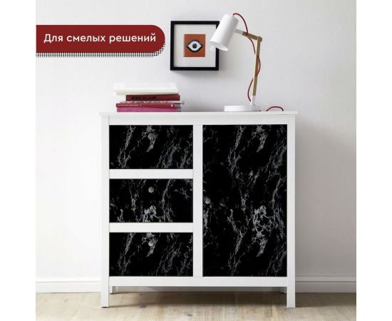 Пленка декоративная Волжанка мрамор черный, 8 м ПЛ45-8МЧ – изображение 5