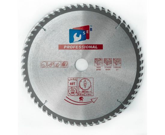 Диск пильный по дереву 300x32/30 мм, 60 зубьев S.E.B. S31411 
