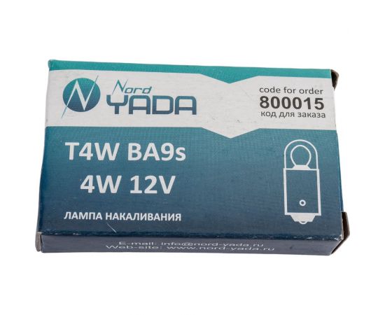 Лампа Nord-Yada T4W 12V 4W BA9s повт. ук.пов., габариты 800015 
