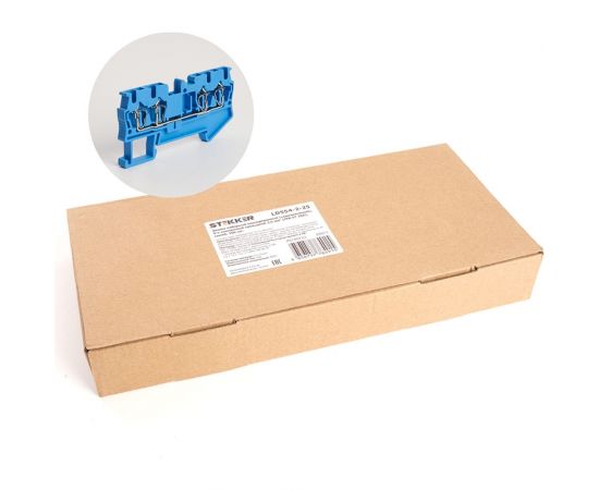 Самозажимной зажим STEKKER 4-проводной проходной ЗНИ - 2,5, JXB ST 2,5, синий LD554-2-25 39971 