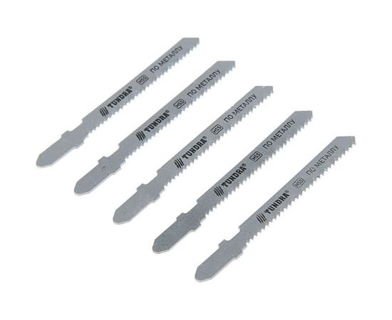 Пилки по металлу для лобзика (5 шт; 50/75х2 мм; HSS; T218B) ТУНДРА 1119730 