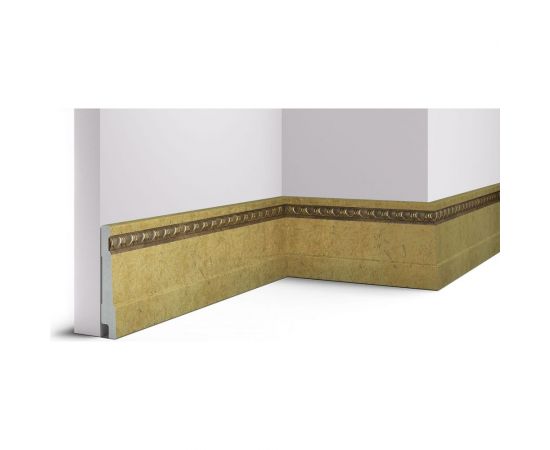 Плинтус Cosca интерьерный багет, 90 мм, античное золото СПБ029378 – изображение 2