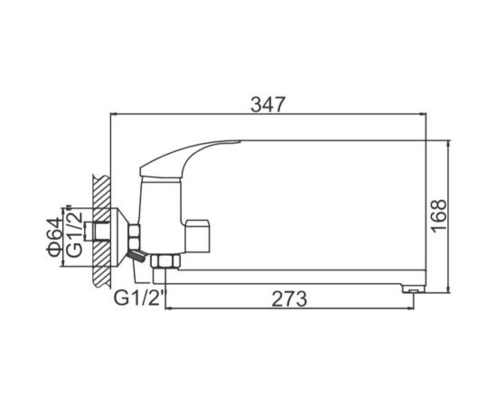 Смеситель для ванны LEDEME картридж диаметр 35 мм, дивертор в корпусе керамика L2236 89281 – изображение 2