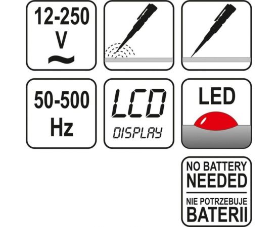 Отвертка-индикатор YATO цифровая 12-220В YT-2862 – изображение 2