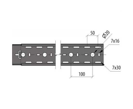 Листовой перфорированный лоток КМ-Профиль 50x50 L3000 сталь 0.55мм "БЫСТРЫЙ МОНТАЖ ПЛЮС" LPplus50-50-0.55-3000 оцинк. КМ PL0195 – изображение 2