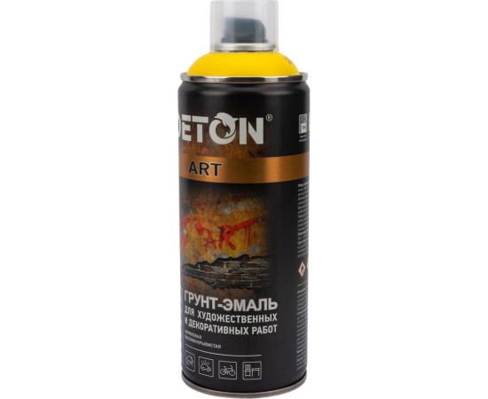Грунт-эмаль для художественных и декоративных работ DETON кадмий желтый, аэрозоль 520 мл DTN-A70680 – изображение 2