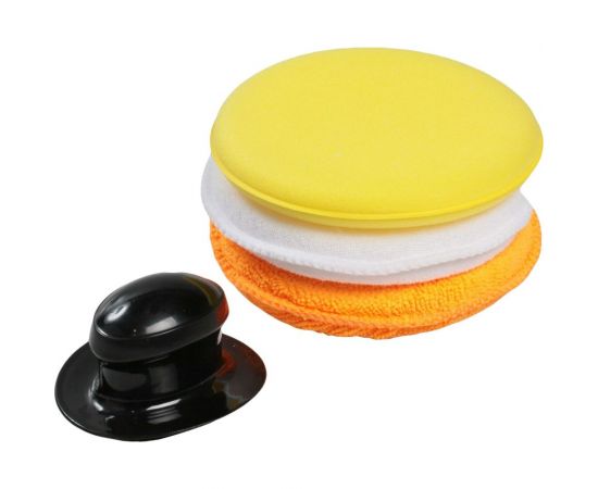 Аппликаторы из микрофибры для нанесения составов Airline набор 3 шт., с ручкой, 12.5х12.5 см ABPN002 – изображение 4