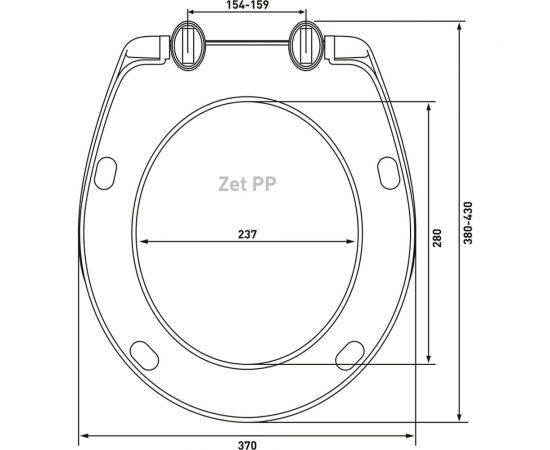 Сиденье полипропилен Berges Zet PP крепление универсальное, пластик 021504 526156 – изображение 3