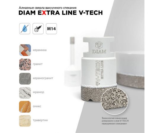 Сверло алмазное Extra Line V-TECH (40x35 мм; М14) DIAM 320275 – изображение 5