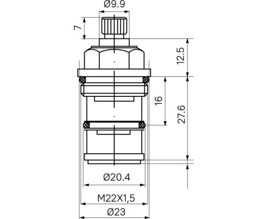 Дивертор для смесителя IDDIS пластик, керамика, h 40 мм, d 22 мм, поворотный 997PC140SM – изображение 5