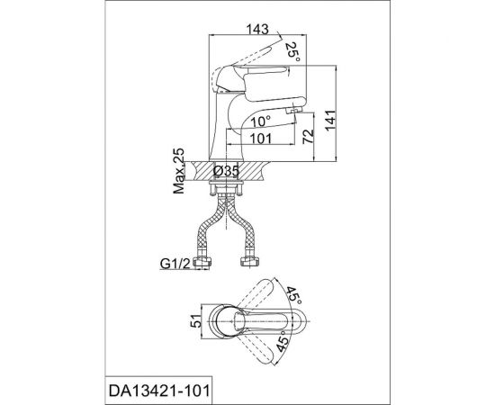 Комплект смесителей D&K Rhein.Ambrosiu DA1342141, DA1343201 DA1340004SET – изображение 4