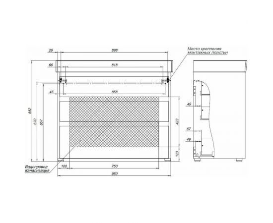 Тумба Aquanet Nova Lite 100 SLIM SYNERGY 00302480 – изображение 4