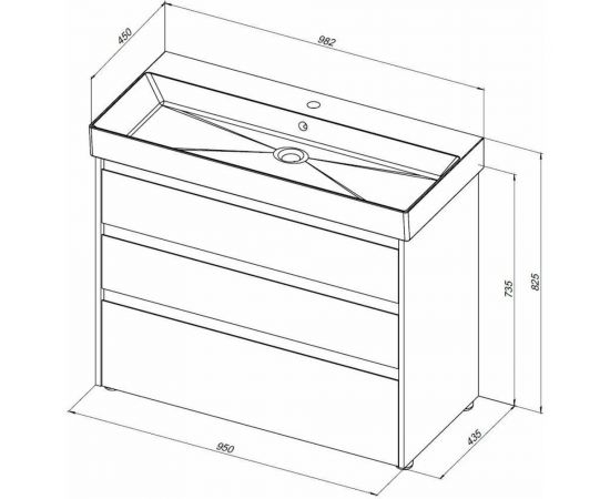 Тумба Aquanet Nova Lite 100 SLIM SYNERGY 00302480 – изображение 2
