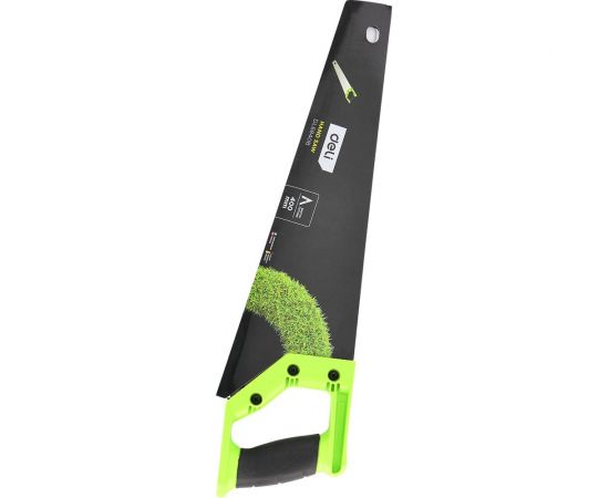 Ножовка (пила) по деревуDELI DL6840b 400 мм, 7 зубьев на дюйм, 3D заточка, рукоять из двухкомпонентного противоударного пластика 114789 – изображение 4