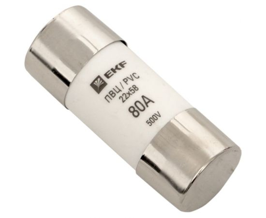 Плавкая вставка EKF цилиндрическая, ПВЦ, 80А 10 шт PROxima pvc-22x58-80 
