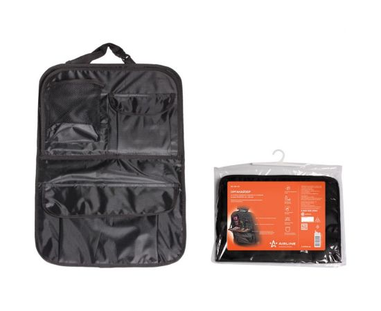 Органайзер на спинку переднего сидения Airline с откидным столиком, 59x40x25см, черный AO-BS-02 