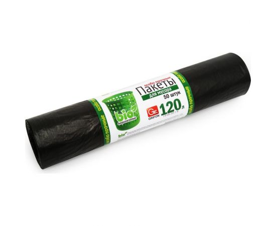 Пакеты для мусора 120 л, 50 шт в рулоне GRIFON 101-015 