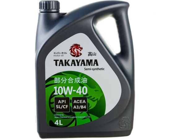 Моторное масло TAKAYAMA SAE 10W-40, API SL/CF, 4 л, пластик 605518 