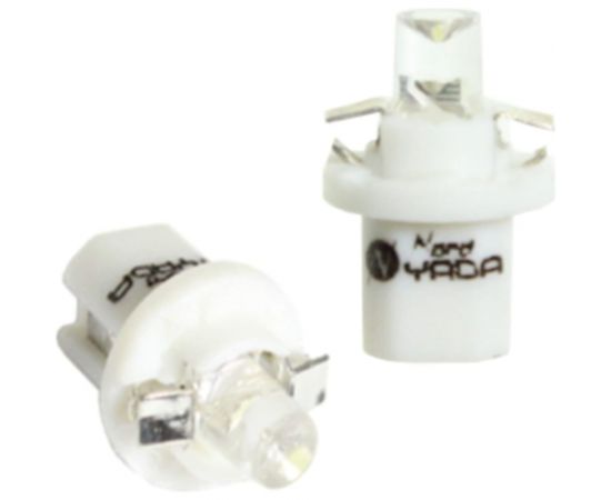 Светодиод Nord-Yada 12V T5B8, 5d-02 1LED W1.2W Base: B8.5D 0.13W 2lm белый с патроном 2 шт 900282 