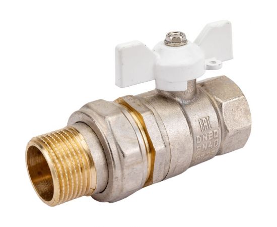 Шаровой кран LD латунь никель Pride Ду20 Ру40 ВР 107-5095 