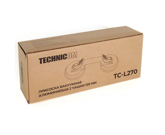 Вакуумная алюминиевая присоска TECHNICOM 2 чашки, 120 мм TC-L270 – изображение 11