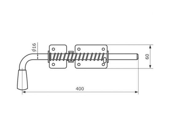 Засов с пружиной Домарт ЗСП-400 цинк 171092 – изображение 2