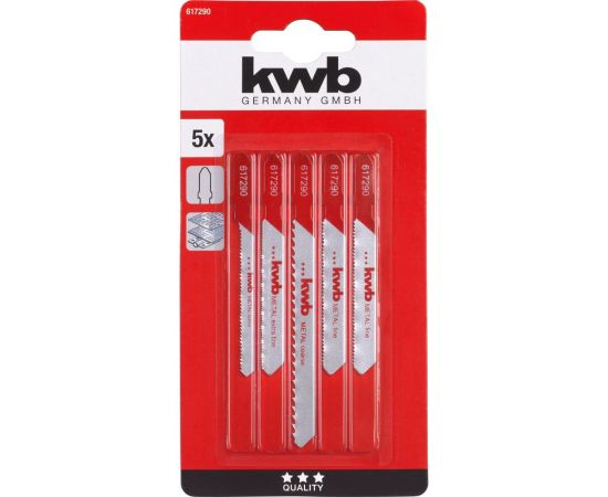 Набор пилок для лобзика по металлу 5 предметов kwb 617290 – изображение 2