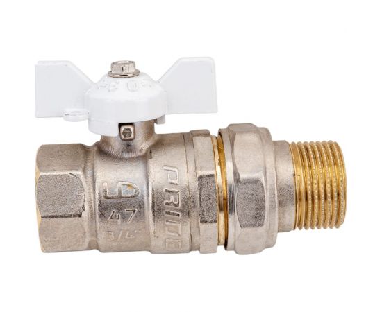 Шаровой кран LD латунь никель Pride Ду20 Ру40 ВР 107-5095 – изображение 2