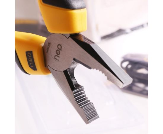 Комбинированные плоскогубцы DELI dl2006z 160мм сталь crv, прорезиненная двухкомпонентная рукоять 110701 – изображение 4