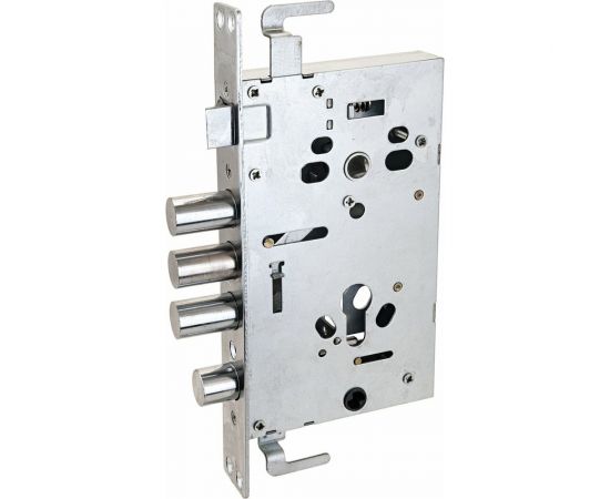 Врезной замок без ручек для металлических дверей Аллюр ЗВ1-08А-С без цилиндрового механизма 1558 