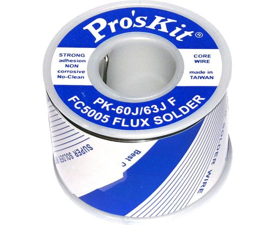 Припой PK-60J08F 0.8 мм, 0.25 кг, Sn60/Pb40 (FC5005 флюс безотм. RMA) ProsKit С00040225 